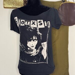 Siouxsie and the Banshees upcycled Graphic Black Women's Top